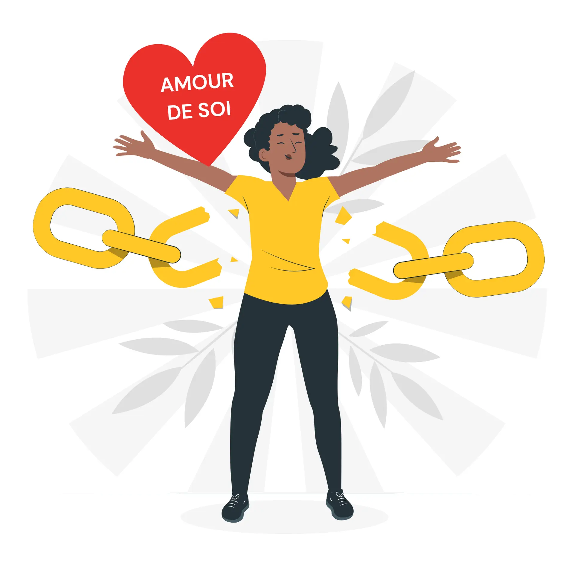 icône femme se libérant de ses chaînes, du poids de la dépendance affective