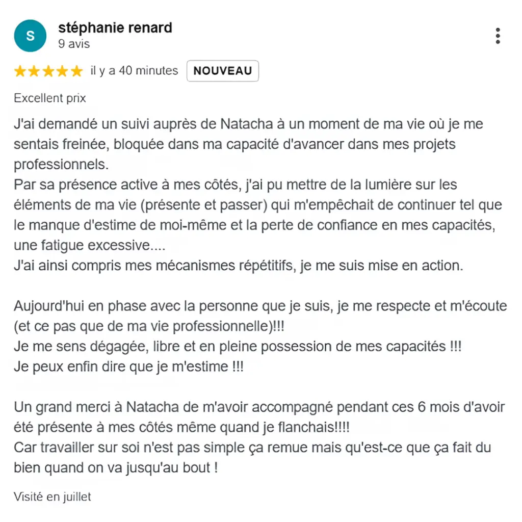 Avis google Stephanie estimepourevidence